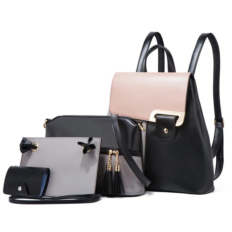 4pcs/set women fashion backpack set woman luxury crossbody shoulder bag female clutch phone bag credit card holder PU leather 가방
4pcs/set women fashion backpack set woman luxury crossbody shoulder bag female clutch phone bag credit card holder PU leather 가방