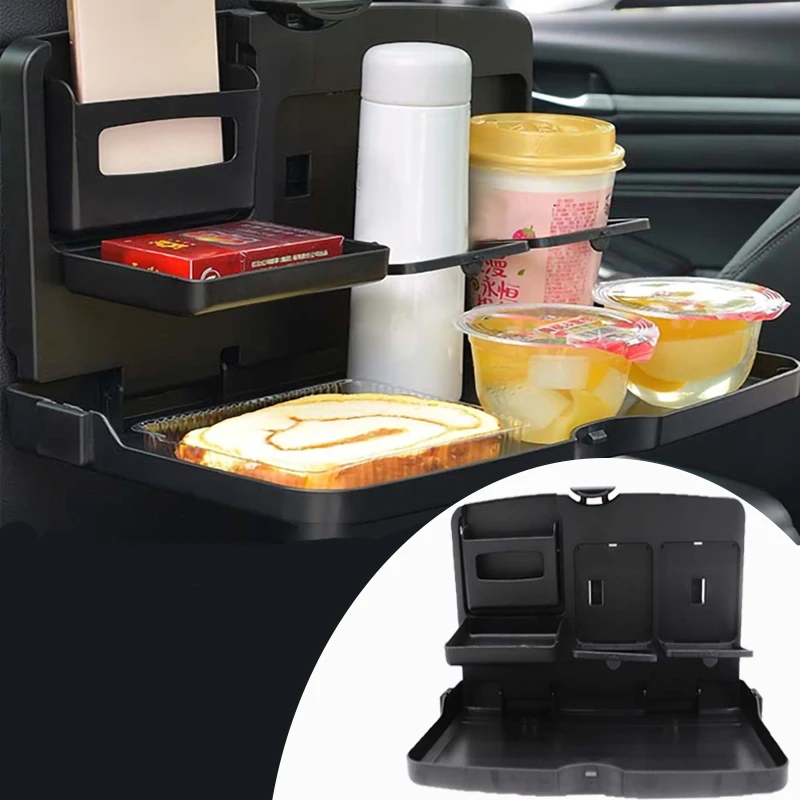 

Многофункциональный держатель для напитков, автомобильный держатель для обеденной тарелки на заднее сиденье, складные автомобильные внутренние органайзеры, автомобильный держатель для стакана на заднее сиденье для путешествий