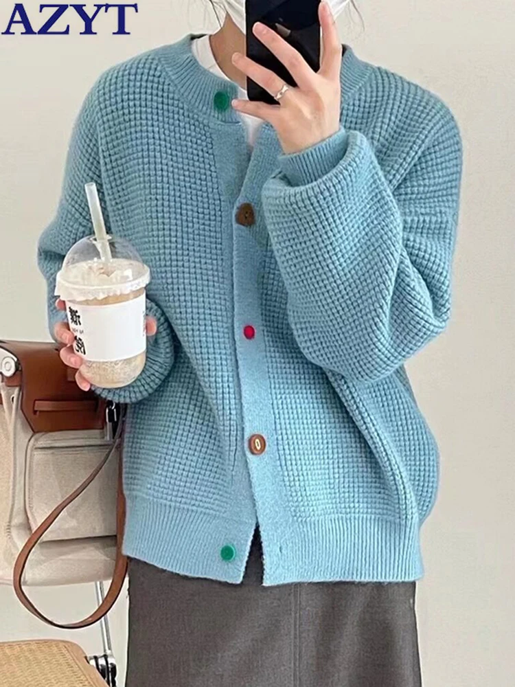 AZYT 2022 Autumn New Women Sweater Cardigan Chic Multicolor Buttons Knitwear Pull Femme Tops Korean Loose Knit Cardigan Female
AZYT 2022 Autumn New Women Sweater Cardigan Chic Multicolor Buttons Knitwear Pull Femme Tops Korean Loose Knit Cardigan Female