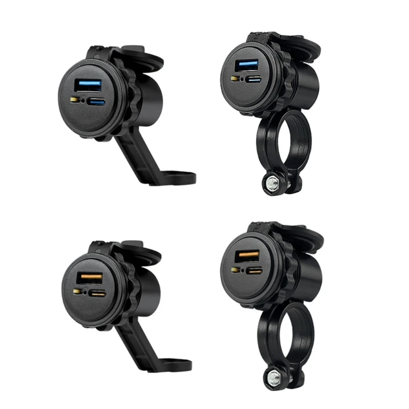 Portable Motorcycle 18W PD Powered Type C USB Double Quick Charging Adapter with Waterproof Lid Cover 
Portable Motorcycle 18W PD Powered Type C USB Double Quick Charging Adapter with Waterproof Lid Cover