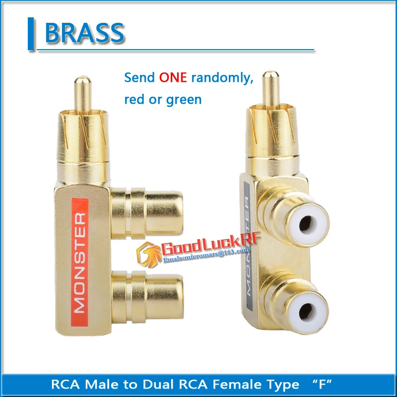 RCA Male to Dual RCA Female audio and video Type F Brass lotus three split one-in-two RCA RF connector extension conversion
RCA Male to Dual RCA Female audio and video Type F Brass lotus three split one-in-two RCA RF connector extension conversion