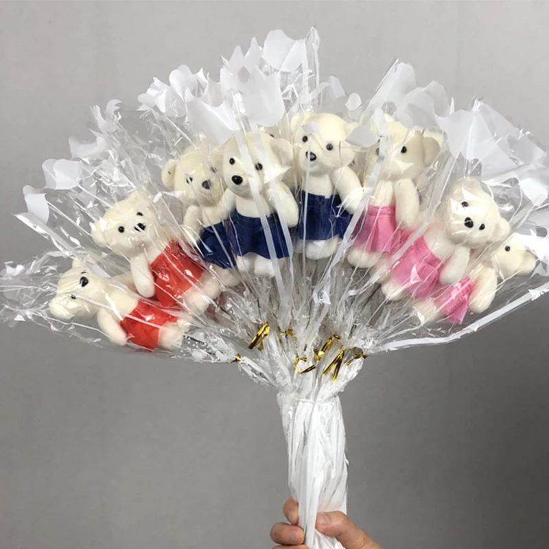 

2Pcs Bear Bouquets Flower Daughter Child Graduation for Girlfriend Valentines Birthday Party Wedding Mothers Day Decor Gift