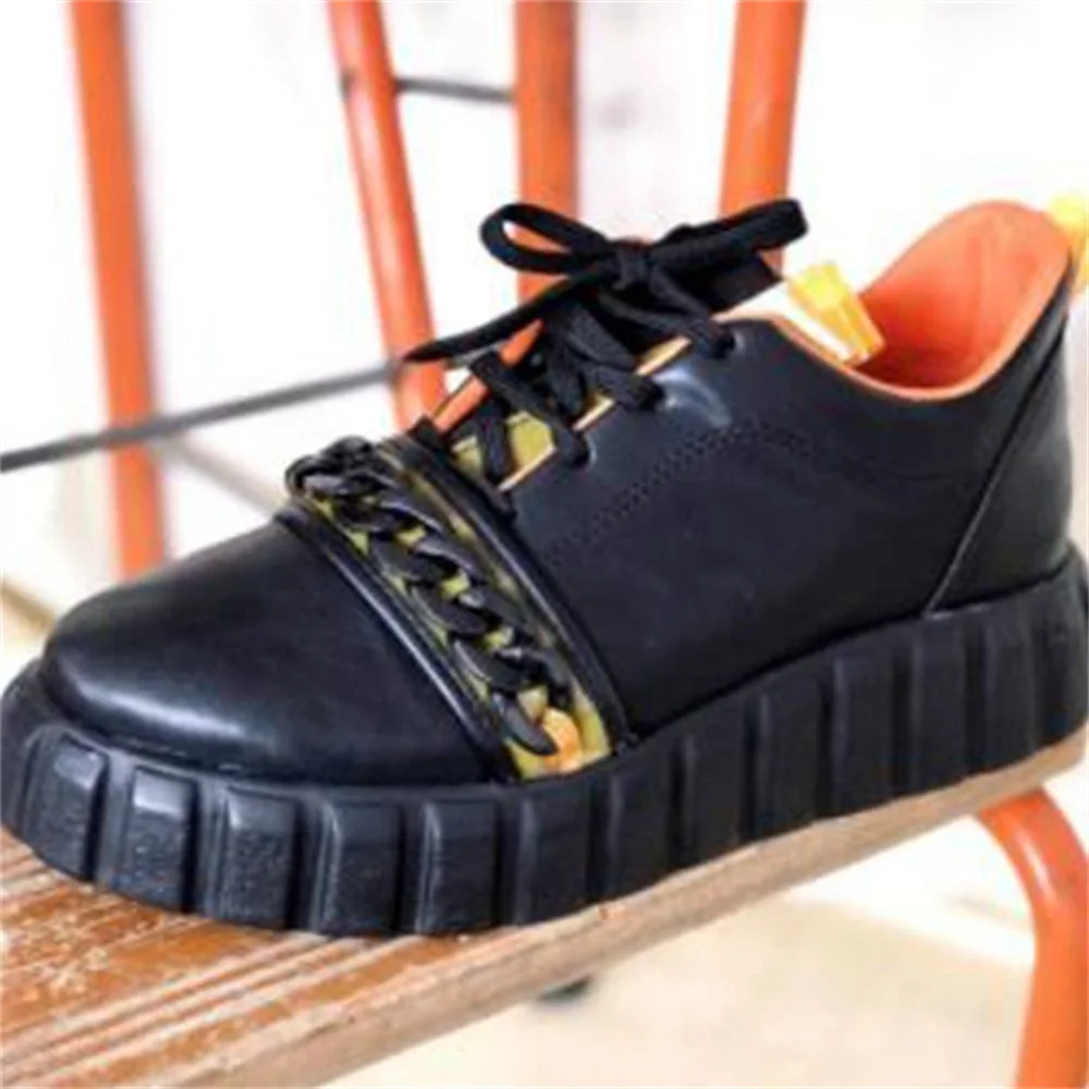 Chain Sneakers Women Fashion Colorful Ladies Round Toe Lace Up Casual Shoes Autumn Platform Flat Shoes Zapatillas Mujer
Chain Sneakers Women Fashion Colorful Ladies Round Toe Lace Up Casual Shoes Autumn Platform Flat Shoes Zapatillas Mujer