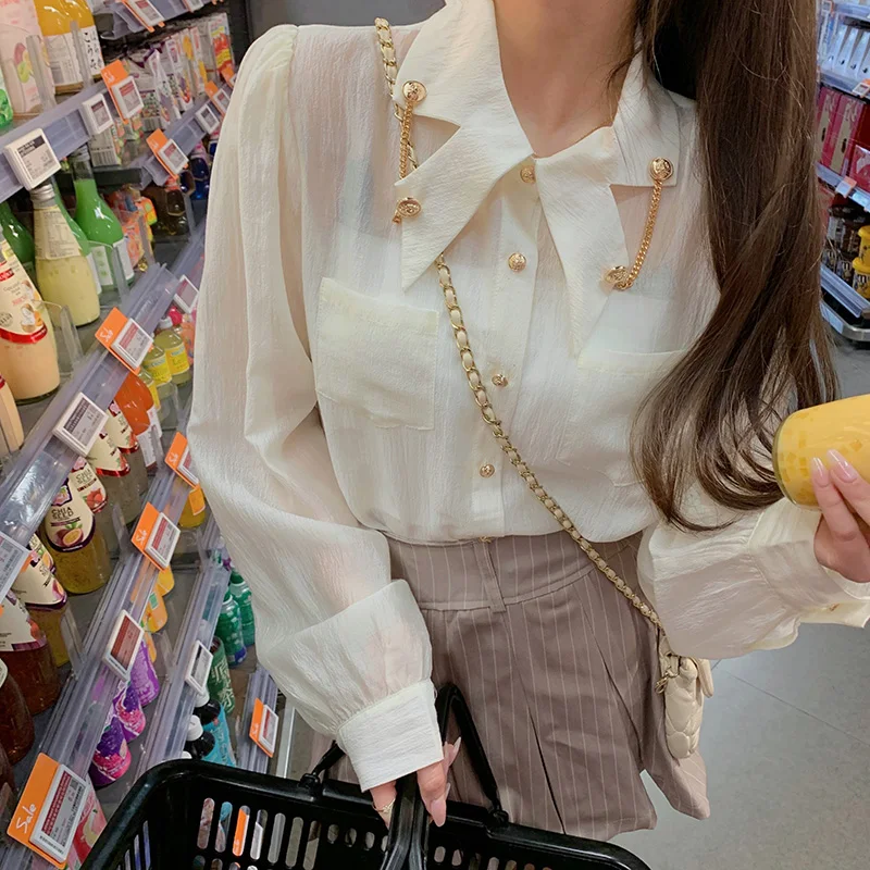 Shirts Women Solid Simple New Arrival Spring Korean Style Chic Trendy Casual Blouses Elegant Vintage Womens Streetwear All-match
Shirts Women Solid Simple New Arrival Spring Korean Style Chic Trendy Casual Blouses Elegant Vintage Womens Streetwear All-match