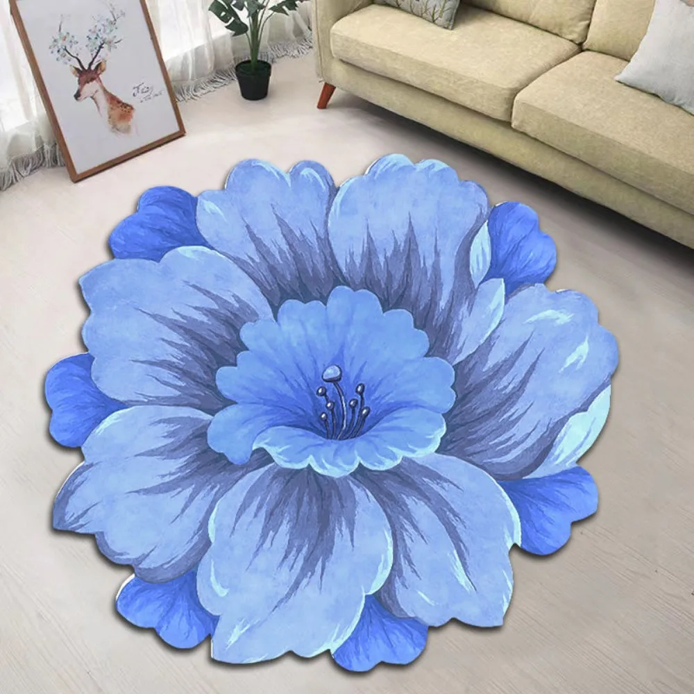 

2023 Flower Shaped Household For Living Room Sofa Decor Water Absorbing Area Rugs Entry Door Mat Floor Mat Carpets