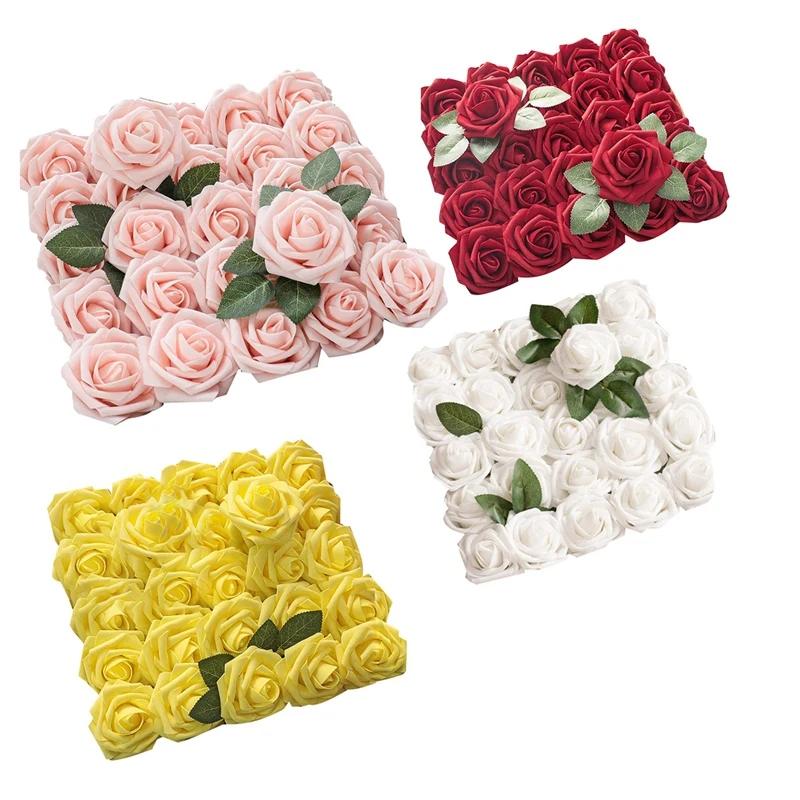 25Pcs Real Looking Foam Fake Roses With Stems For Wedding Bouquets Bridal Shower Centerpieces Party Decorations
25Pcs Real Looking Foam Fake Roses With Stems For Wedding Bouquets Bridal Shower Centerpieces Party Decorations