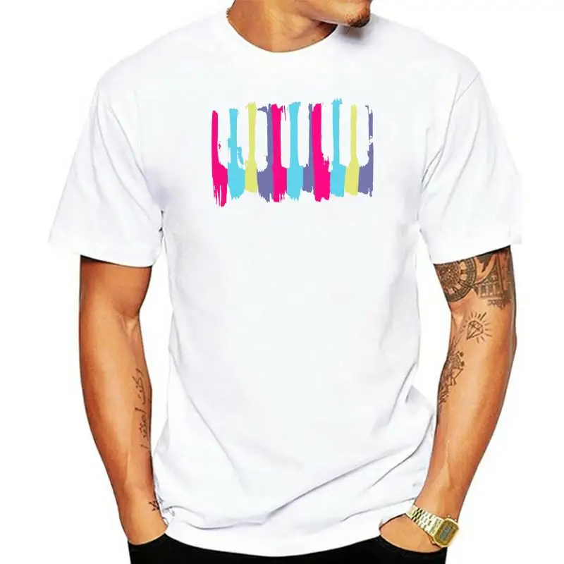 Fashion Music Colors Men Black T-shirt Watercolor Piano Keys Printed On Male Birthday Gift Custom Tee Shirts
Fashion Music Colors Men Black T-shirt Watercolor Piano Keys Printed On Male Birthday Gift Custom Tee Shirts