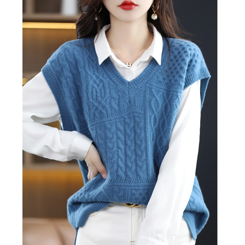 Vest Women Sweaters Spring Autumn Waistcoat 2023 New Korean Style Pure Color Sleeveless Loose V-Neck Knitting Cashmere Pullover
Vest Women Sweaters Spring Autumn Waistcoat 2023 New Korean Style Pure Color Sleeveless Loose V-Neck Knitting Cashmere Pullover