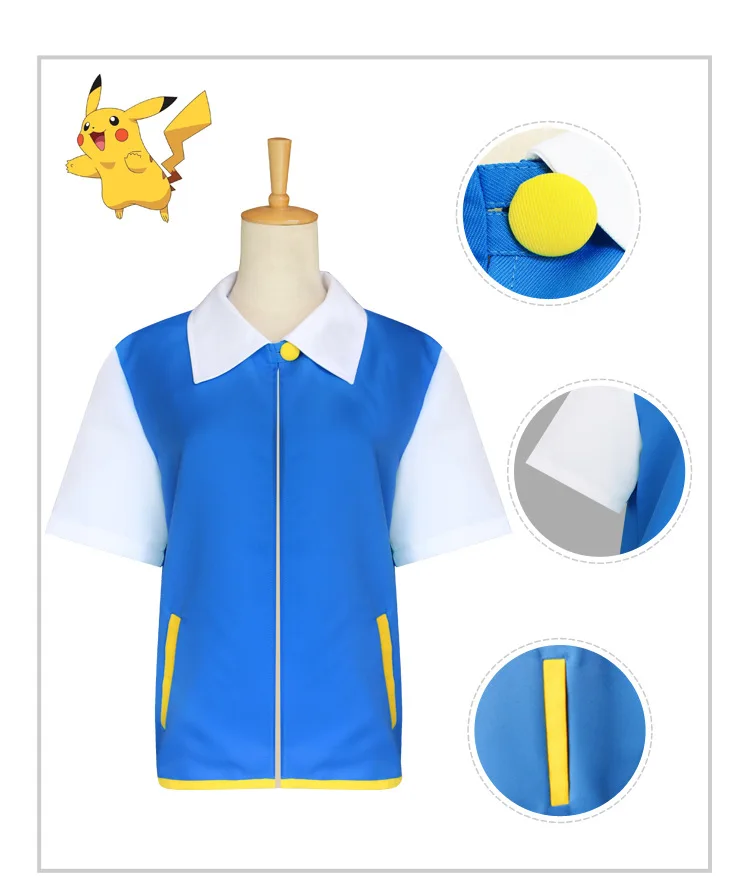 Pokemon Animated Character Ash Ketchum Clothing Children's Cosplay Glove Adult Polyester Coat Anime Costume Performance Clothing
Pokemon Animated Character Ash Ketchum Clothing Children's Cosplay Glove Adult Polyester Coat Anime Costume Performance Clothing
