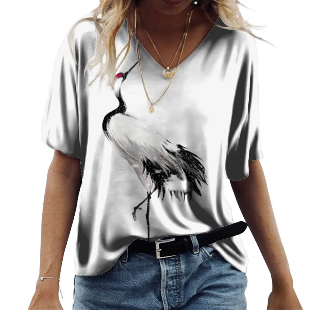T-shirt Women Crane Dragonfly Print Digital Thin Graphic 2022 Summer Short Sleeve Fashion O Collar T Shirt Pullover Lady Tees
T-shirt Women Crane Dragonfly Print Digital Thin Graphic 2022 Summer Short Sleeve Fashion O Collar T Shirt Pullover Lady Tees