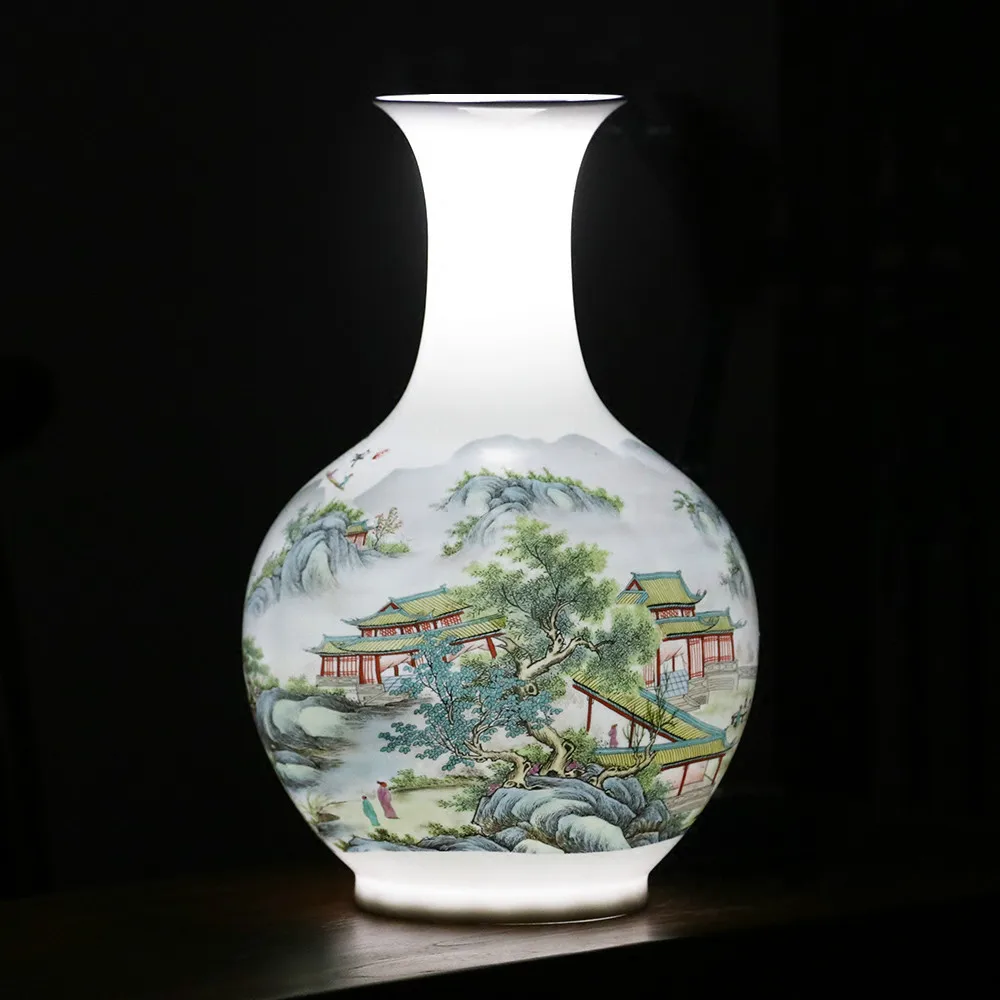 Antique Jingdezhen Vase With Flowers and Landscape Patterns Ceramic Table Vase Porcelain Decorative Vase
Antique Jingdezhen Vase With Flowers and Landscape Patterns Ceramic Table Vase Porcelain Decorative Vase
