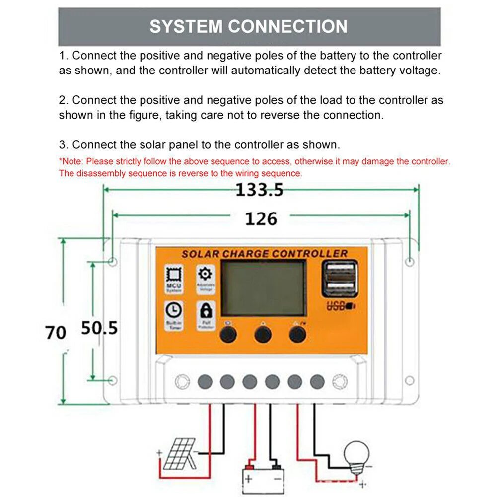 Controller Panel Charge Controller PWM Solar Solar Panel USB Output Battery Charge Charge Regulator DC 12V / 24V
Controller Panel Charge Controller PWM Solar Solar Panel USB Output Battery Charge Charge Regulator DC 12V / 24V