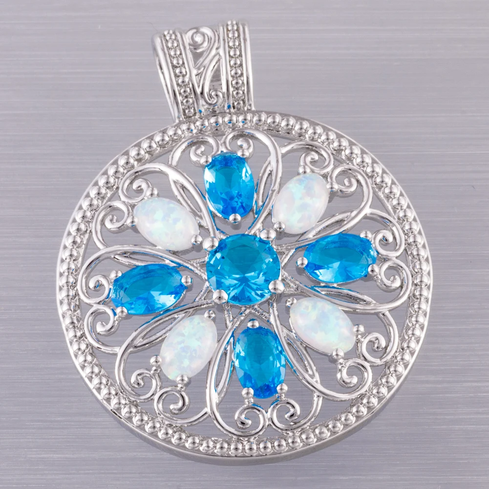 KONGMOON Hollow Round 4x6 Blue CZ White Fire Opal Silver Plated Jewelry for Women Pendant for Necklace
KONGMOON Hollow Round 4x6 Blue CZ White Fire Opal Silver Plated Jewelry for Women Pendant for Necklace
