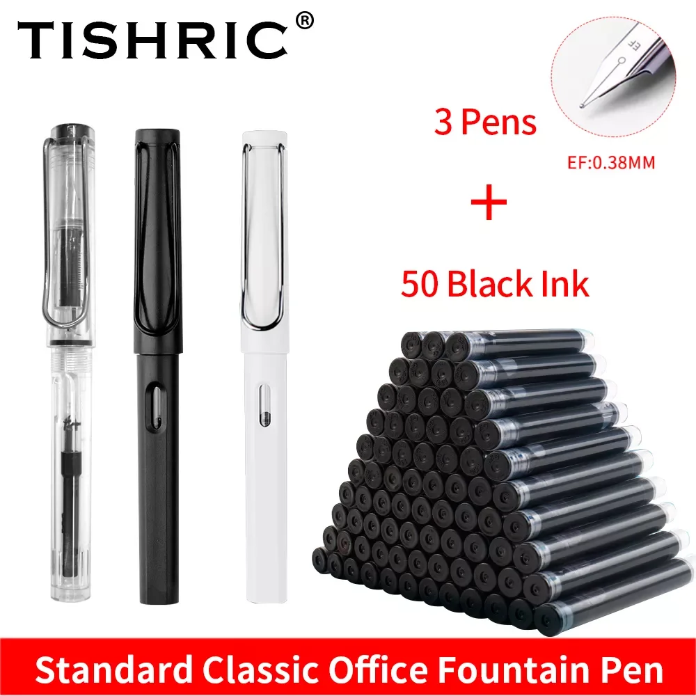 TISHRIC Standard Dedicated Office 3 pen+50 ink Pens 0.38mm Positive Posture Pen School Pen Nib Office Accessories Supplies
TISHRIC Standard Dedicated Office 3 pen+50 ink Pens 0.38mm Positive Posture Pen School Pen Nib Office Accessories Supplies