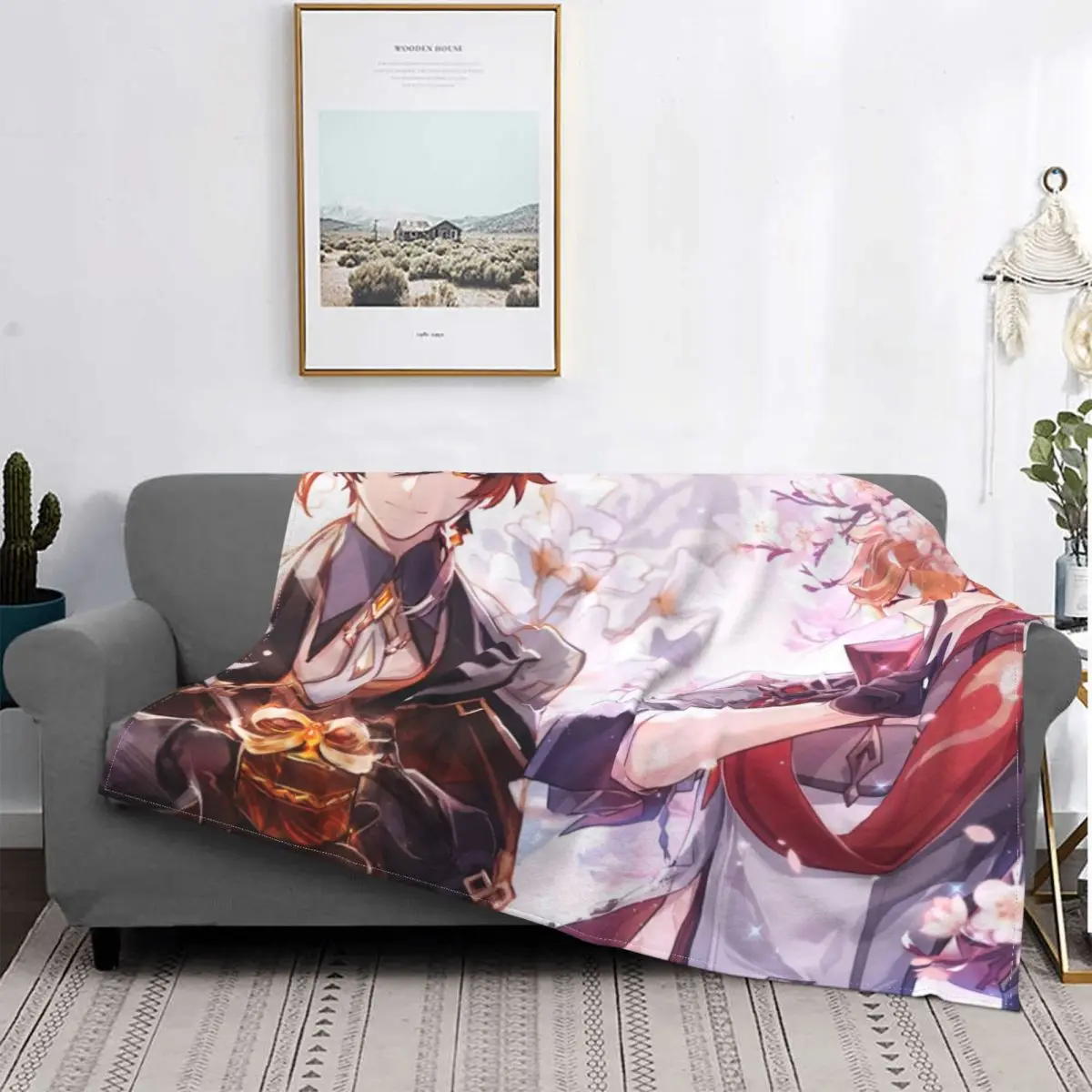 

Ударопрочное одеяло Childe Zhongli Genshin, Фланелевое текстильное декоративное аниме легкое покрывало для дивана, спальни, плюшевое тонкое одеяло