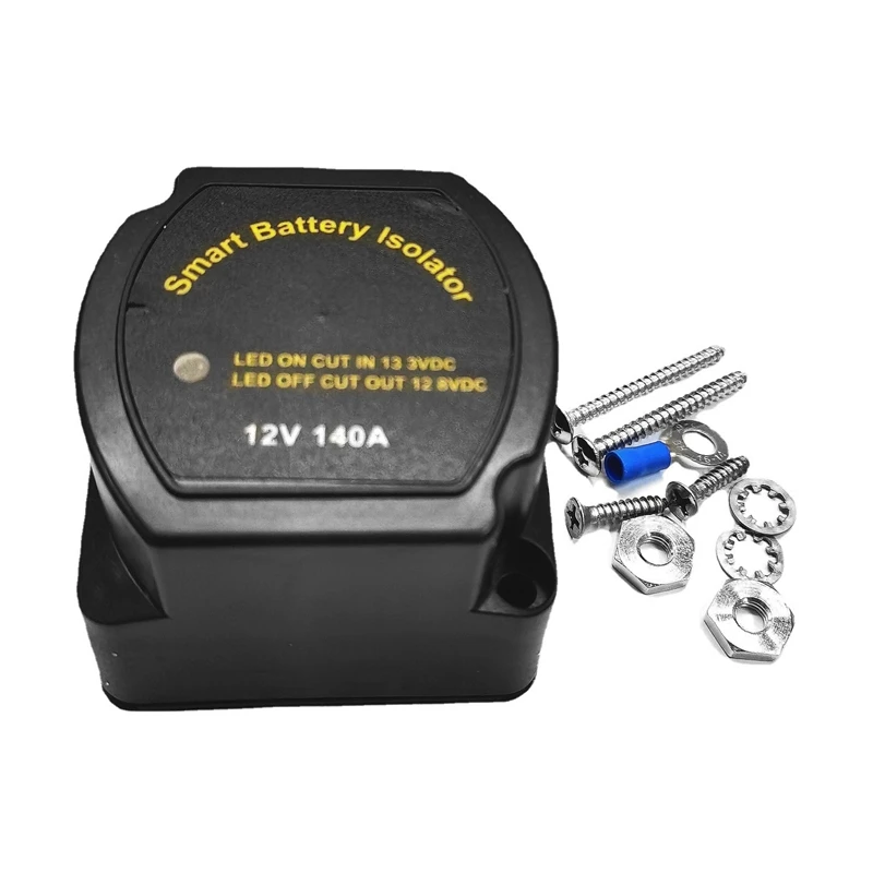 12V 140 Amp Dual Battery Smart Isolator Voltage Sensitive Relay Smart Battery Isolator For ATV, UTV, Boat, RV, Campers
12V 140 Amp Dual Battery Smart Isolator Voltage Sensitive Relay Smart Battery Isolator For ATV, UTV, Boat, RV, Campers