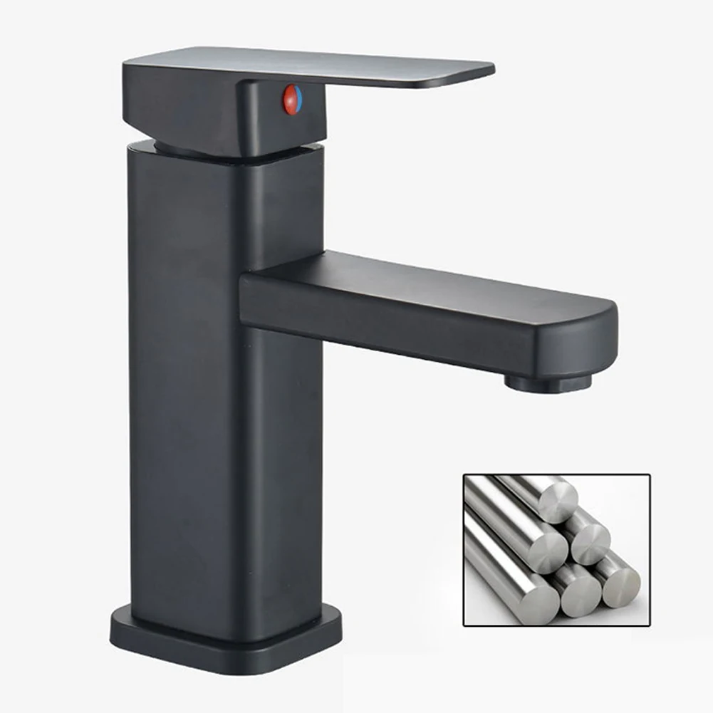 Basin Faucet 304 Stainless Steel Black Single Cold Sink Faucet Bathroom Counter Basin Faucet For Kitchen Bathroom Family Hotel
Basin Faucet 304 Stainless Steel Black Single Cold Sink Faucet Bathroom Counter Basin Faucet For Kitchen Bathroom Family Hotel