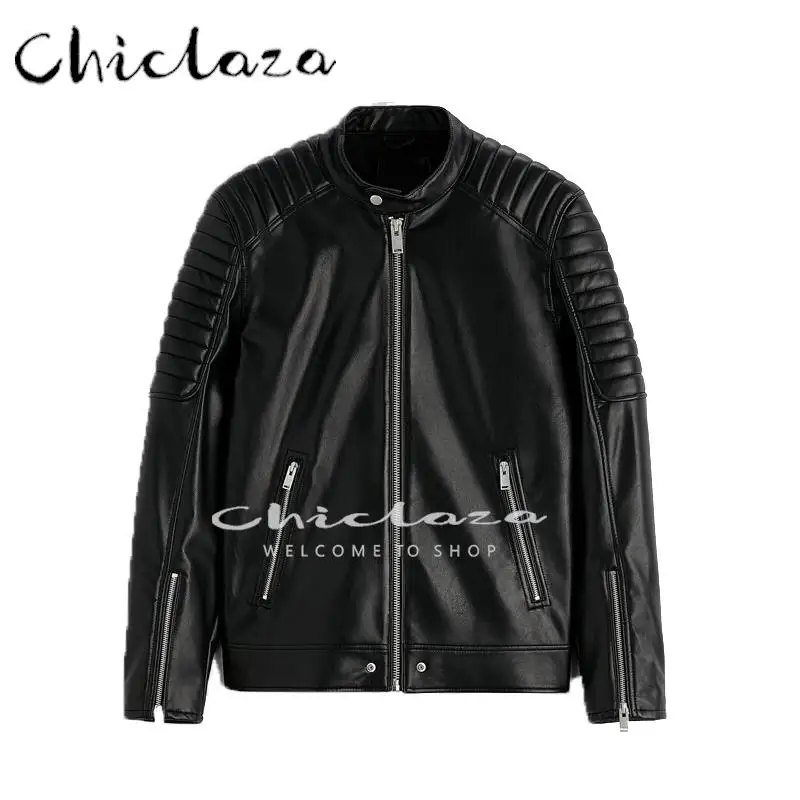 CHICLAZA 2022 Spring Autumn Men Fashion Biker Leather Jacket Coat Casual Solid O Neck Pocket Moto Outwear Male
CHICLAZA 2022 Spring Autumn Men Fashion Biker Leather Jacket Coat Casual Solid O Neck Pocket Moto Outwear Male