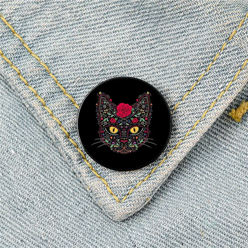 Day of the Dead Kitty Cat Skull Pin Custom Funny Brooches Shirt Lapel Bag Cute Badge Cartoon enamel pins for Lover Girl Friends
Day of the Dead Kitty Cat Skull Pin Custom Funny Brooches Shirt Lapel Bag Cute Badge Cartoon enamel pins for Lover Girl Friends
