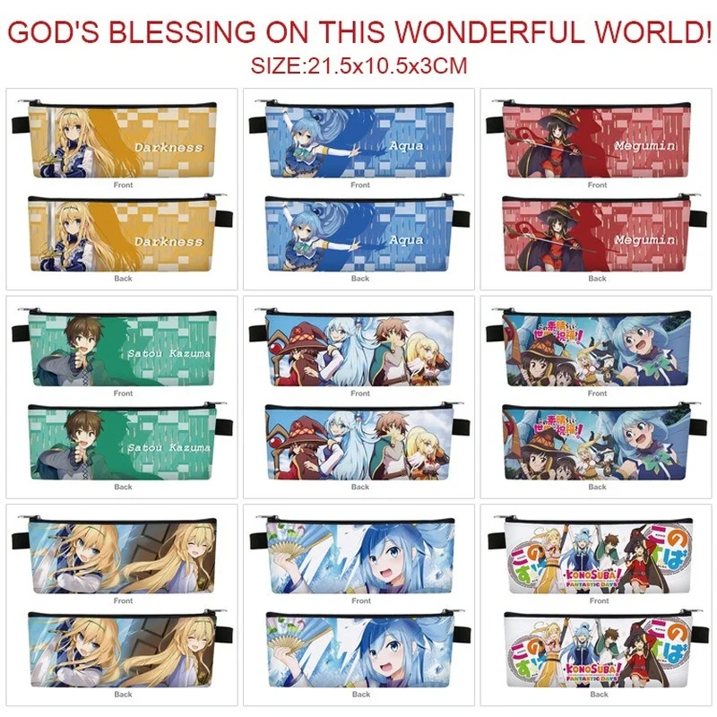 Aqua Satou Kazuma Anime Pencil Cases Kono SubarashI Sekai Ni Shukufuku Wo Pencil Bags School Supplies Cartoon Kawaii Stationery
Aqua Satou Kazuma Anime Pencil Cases Kono SubarashI Sekai Ni Shukufuku Wo Pencil Bags School Supplies Cartoon Kawaii Stationery