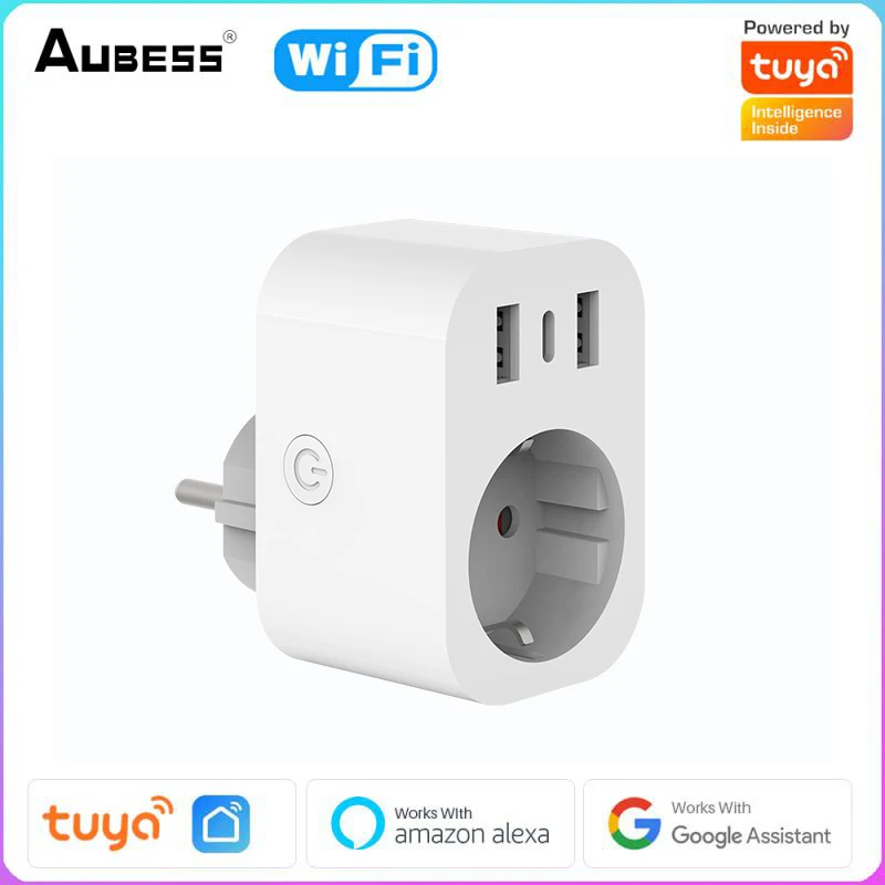 Tuya WiFi Smart Plug With 2 USB And Type-C EU Standard 16A APP Remote Control Socket Works With Alexa Google Home Yandex Alice
Tuya WiFi Smart Plug With 2 USB And Type-C EU Standard 16A APP Remote Control Socket Works With Alexa Google Home Yandex Alice