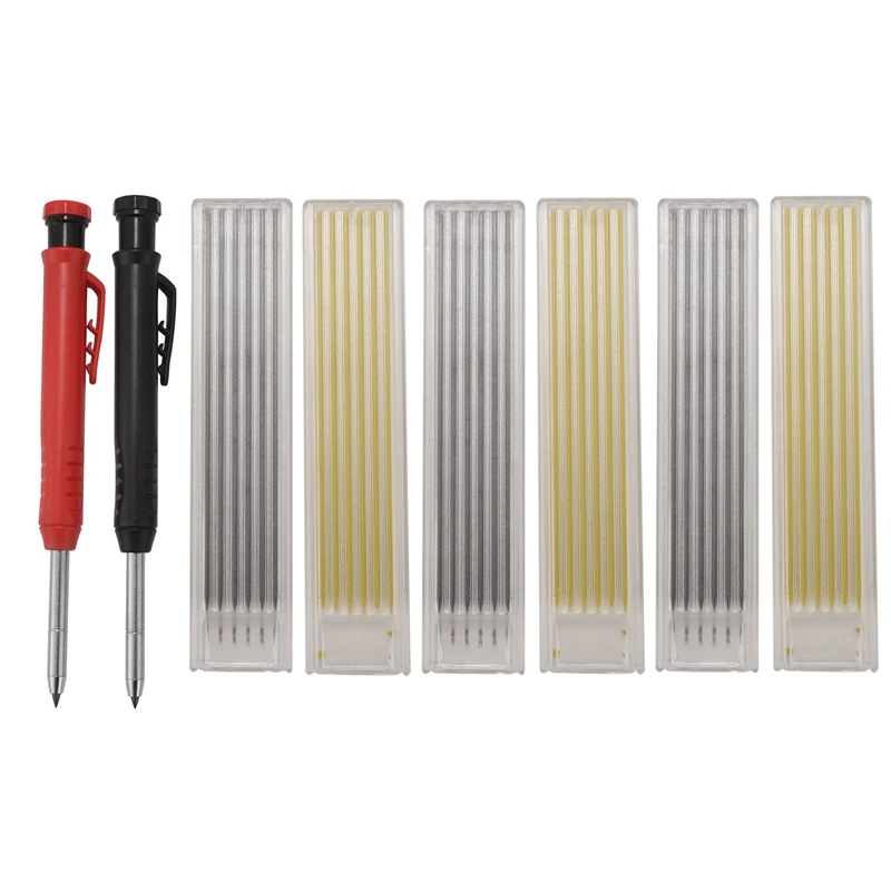 Solid Carpenter Pencil Set with 36 Refill Leads, Built-in Sharpener, Deep Hole Mechanical Pencil Woodwork Marker Tool
Solid Carpenter Pencil Set with 36 Refill Leads, Built-in Sharpener, Deep Hole Mechanical Pencil Woodwork Marker Tool
