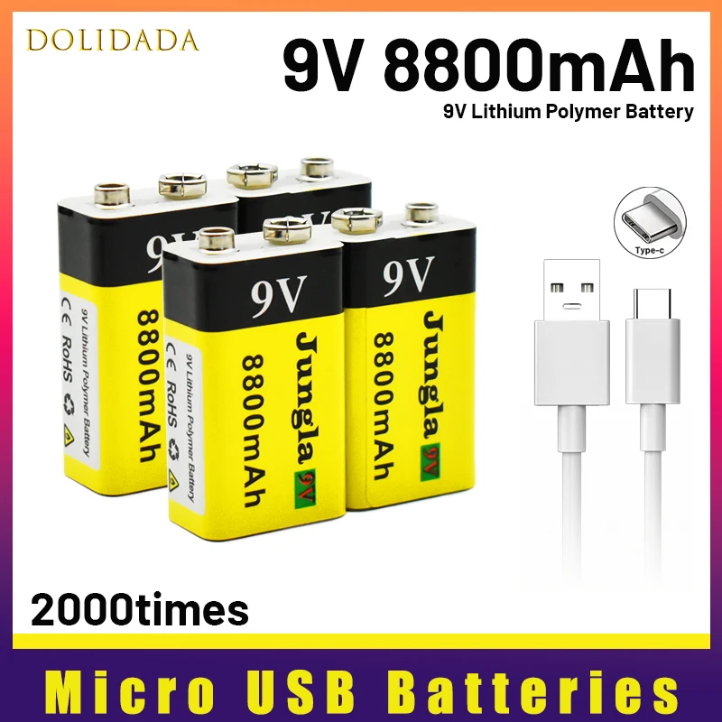 2022 9V 8800mAh Li-ion Rechargeable Battery Micro USB Spare Batteries Lithium for Multimeter Microphone Toy Remote Control KTV
2022 9V 8800mAh Li-ion Rechargeable Battery Micro USB Spare Batteries Lithium for Multimeter Microphone Toy Remote Control KTV