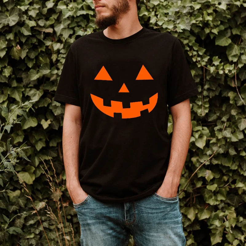 Funny Pumpkin Face Printed Men's T-shirt Halloween Party Clothes Causal Loose Black Gray Colour T Shirts Male High Quality Tees
Funny Pumpkin Face Printed Men's T-shirt Halloween Party Clothes Causal Loose Black Gray Colour T Shirts Male High Quality Tees