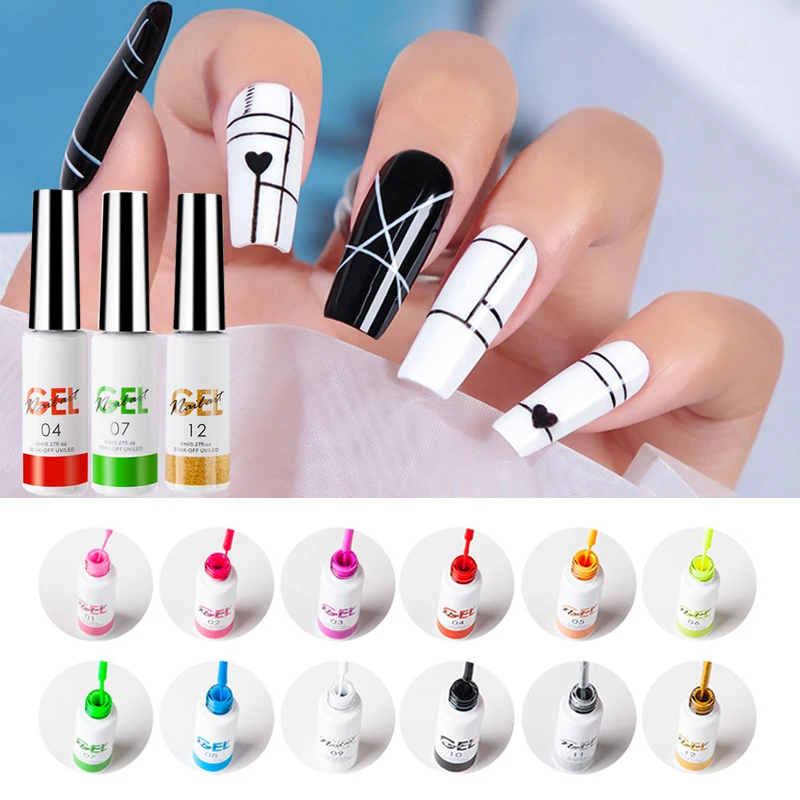 1PC 8ml Nail Gel Polish 12 colors Nail Art Line Polish Gel For UV/LED Paint Nails Pulling Line Silk Drawing Nail art Decoration
1PC 8ml Nail Gel Polish 12 colors Nail Art Line Polish Gel For UV/LED Paint Nails Pulling Line Silk Drawing Nail art Decoration