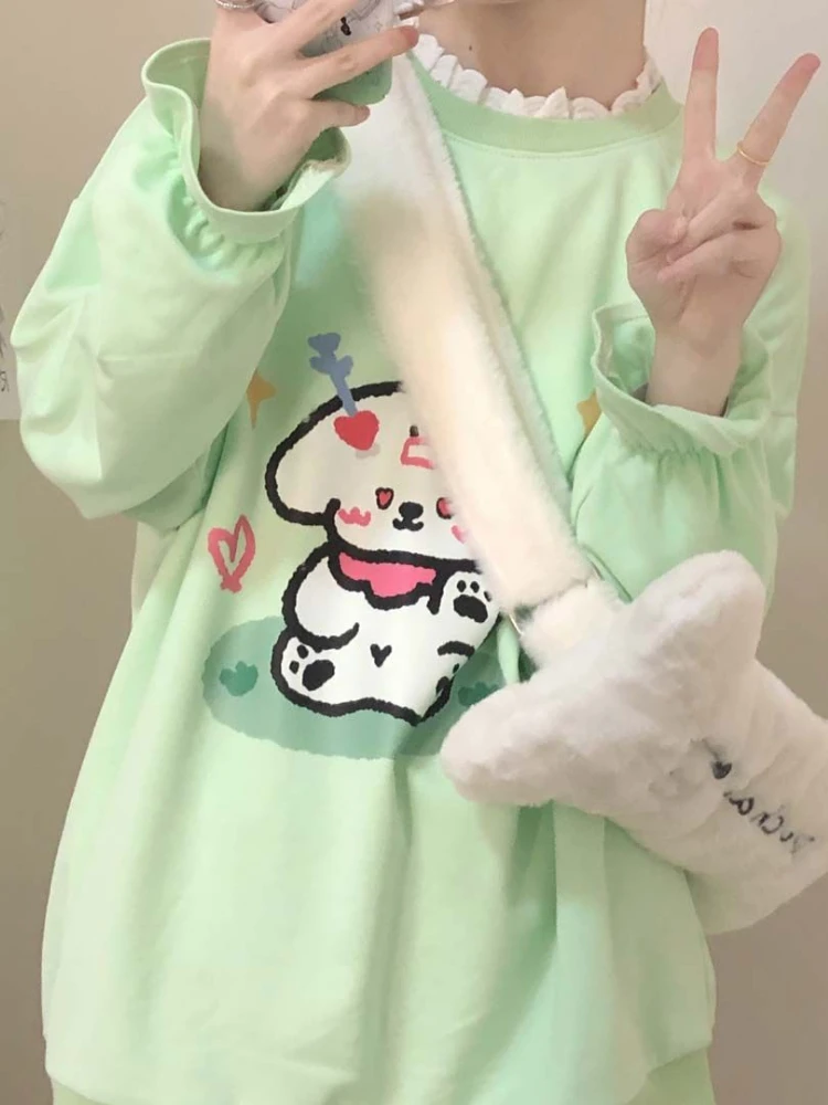 Deeptown Japanese Harajuku Dog Print Hoodies Women Kawaii Sweet Oversized Sweatshirt Cute Cartoon Loose Casual Pullover Y2K Tops
Deeptown Japanese Harajuku Dog Print Hoodies Women Kawaii Sweet Oversized Sweatshirt Cute Cartoon Loose Casual Pullover Y2K Tops
