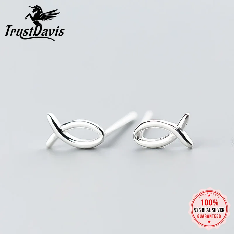 Trustdavis 100% 925 Solid Real Sterling Silver Hollow Fish Stud Earrings Gift For Women Girls Kids Lady Fine Jewelry DA221
Trustdavis 100% 925 Solid Real Sterling Silver Hollow Fish Stud Earrings Gift For Women Girls Kids Lady Fine Jewelry DA221