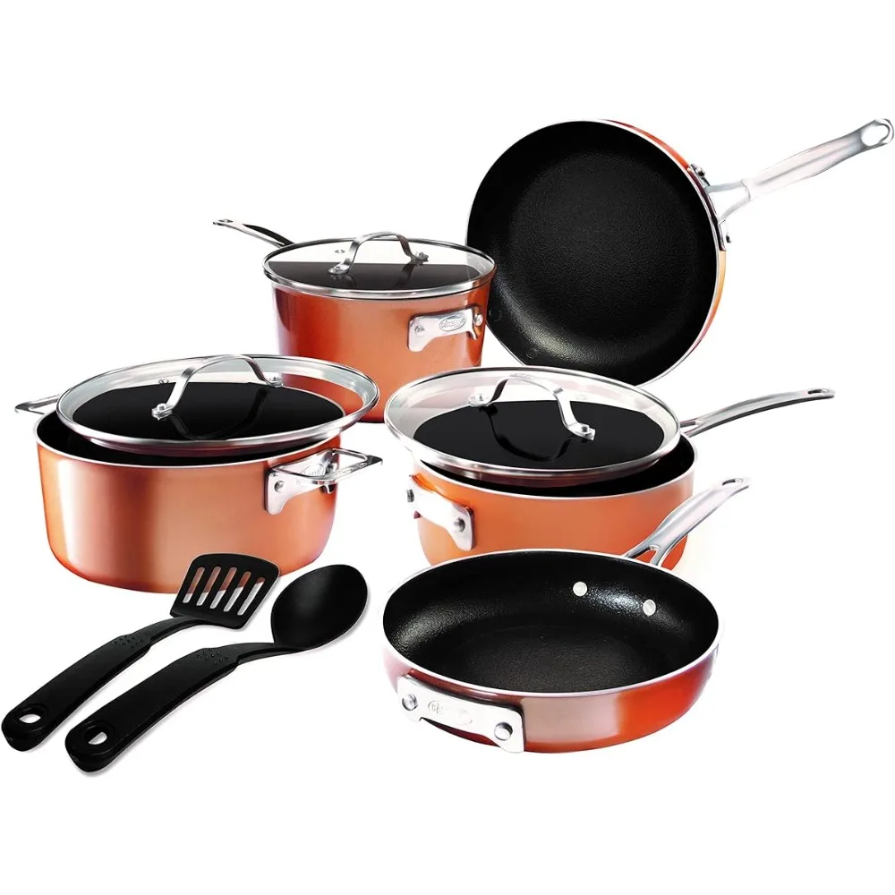 Gotham Steel 10 Pc Pots and Pans Set Nonstick Cookware Set, Kitchen Cookware Sets,Pot and Pan Set,Space Saving Pots and Pans Set
Gotham Steel 10 Pc Pots and Pans Set Nonstick Cookware Set, Kitchen Cookware Sets,Pot and Pan Set,Space Saving Pots and Pans Set