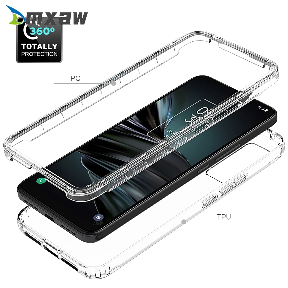 

Transparent Phone Case for Google Pixel 6a TCL 20 XE 30 XE 5G T-Mobile Revvl V 4G Revvl V+ 5G Cover Soft Back TPU+ Hard Frame