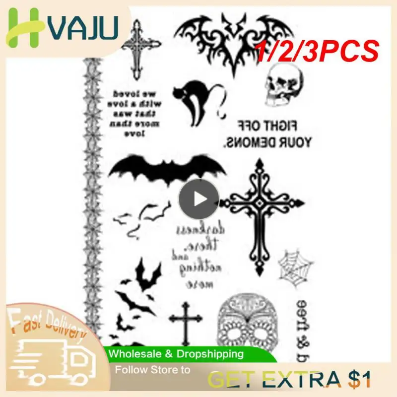 1/2/3 шт., водостойкая тату-наклейка на Хэллоуин
1/2/3 шт., водостойкая тату-наклейка на Хэллоуин