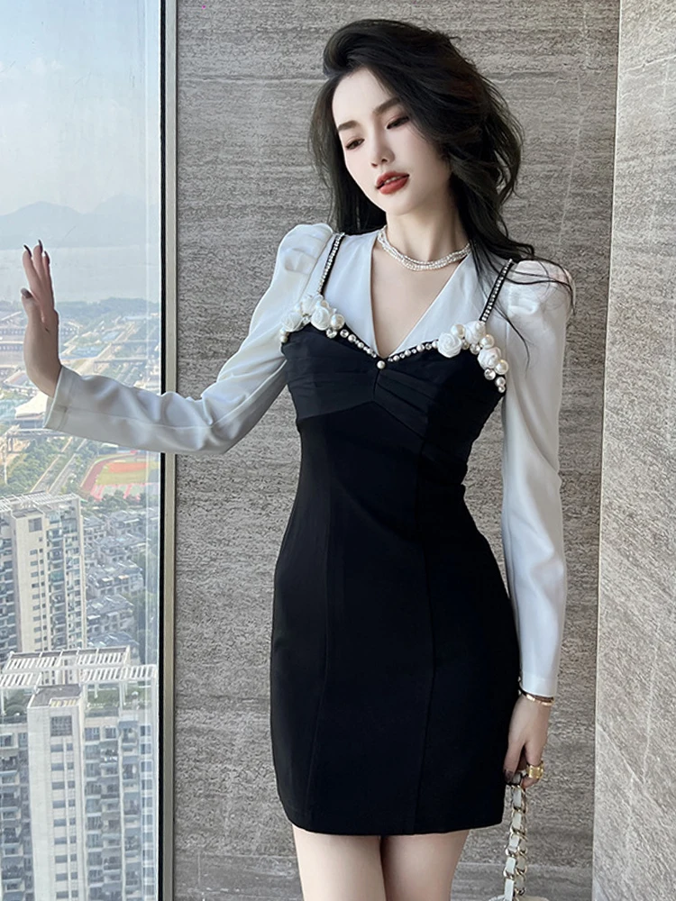 New Spring Autumn French Women Evening Dress Chic Black Sexy V-Neck Slim Mini Dresses Party Gown Birthday Mujer Vestidos Fiesta
New Spring Autumn French Women Evening Dress Chic Black Sexy V-Neck Slim Mini Dresses Party Gown Birthday Mujer Vestidos Fiesta
