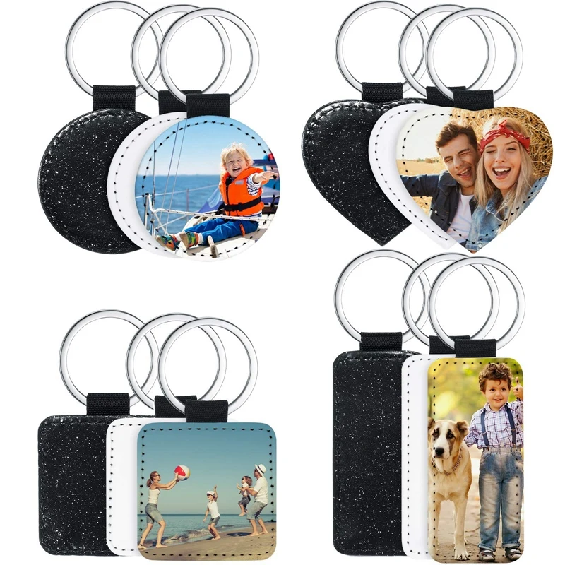 12 Pack Sublimation Blanks Keychain 4 Types Glitter PU Leather Keychain DIY Heat Transfer Keyring
12 Pack Sublimation Blanks Keychain 4 Types Glitter PU Leather Keychain DIY Heat Transfer Keyring