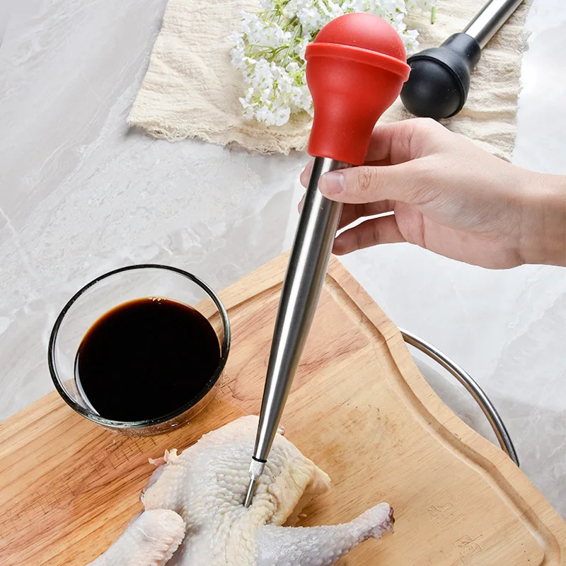 Stainless Steel Turkey Baster Syringe For Cooking Meat Injector Set With 2 Needles 1 Brush For Home Baking Kitchen Tools
Stainless Steel Turkey Baster Syringe For Cooking Meat Injector Set With 2 Needles 1 Brush For Home Baking Kitchen Tools