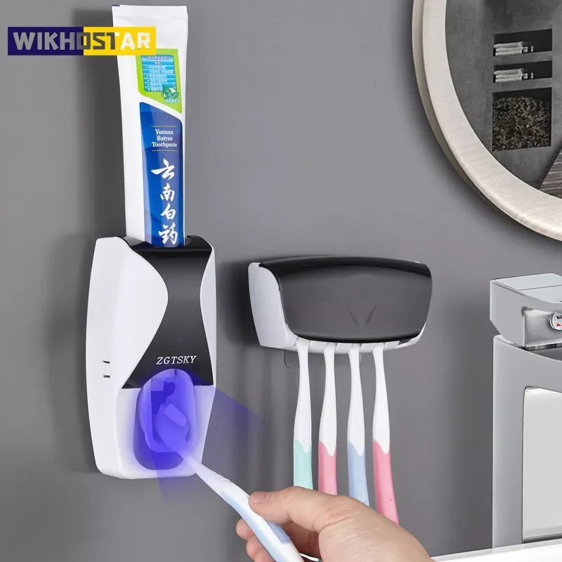 Toothbrush Holder Automatic Toothpaste Dispenser Set Dustproof Sticky Suction Wall Mounted Toothpaste Squeezer for Bathroom
Toothbrush Holder Automatic Toothpaste Dispenser Set Dustproof Sticky Suction Wall Mounted Toothpaste Squeezer for Bathroom