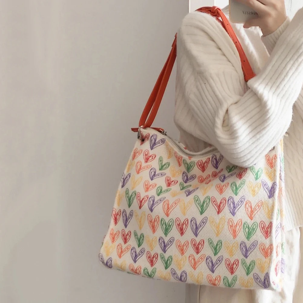 Fashion Love Printed Women Handbag Canvas Floral Summer Shoulder Top-Handle Bag Students School Lady Vacation Travel Totes Purse
Fashion Love Printed Women Handbag Canvas Floral Summer Shoulder Top-Handle Bag Students School Lady Vacation Travel Totes Purse