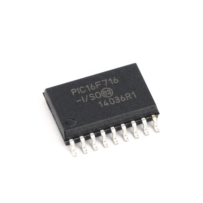 Original PIC16F716-I/SO SOP-18 8-bit microcontroller MCU 20MHz/3.5KB Flash RAM: 128B
Original PIC16F716-I/SO SOP-18 8-bit microcontroller MCU 20MHz/3.5KB Flash RAM: 128B