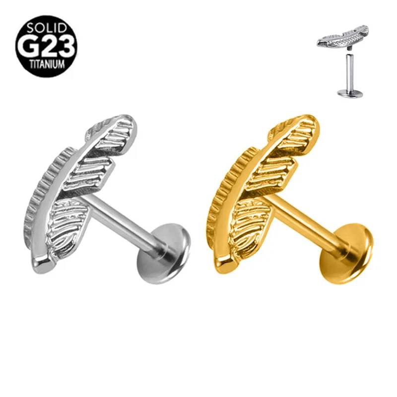 ASTM F136 G23 Titanium 16G Feather Labret Internal Thread Piercing Daith Conch Tragus Earring Lip Medusa Monroe Screw Stud
ASTM F136 G23 Titanium 16G Feather Labret Internal Thread Piercing Daith Conch Tragus Earring Lip Medusa Monroe Screw Stud