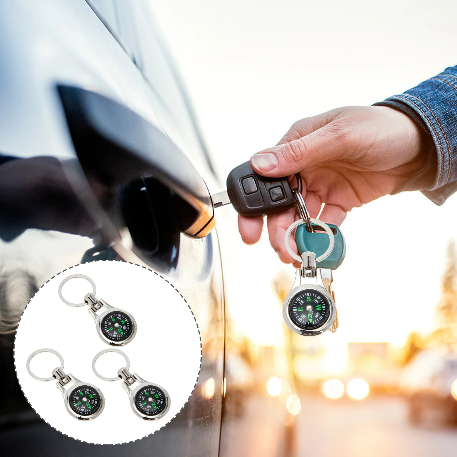 3 Pcs Compass Keychain Bag Decoration Charm Metal Ring Mini Car Pendant Zinc Alloy Work
3 Pcs Compass Keychain Bag Decoration Charm Metal Ring Mini Car Pendant Zinc Alloy Work
