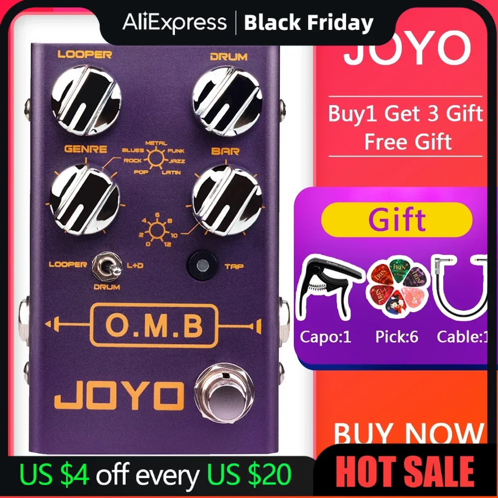 JOYO R-06 O.M.B Looper & Drum Machine Guitar Effect Pedal Independent Drum Machine Guitar Pedal with 40 Minutes Looper Recording
JOYO R-06 O.M.B Looper & Drum Machine Guitar Effect Pedal Independent Drum Machine Guitar Pedal with 40 Minutes Looper Recording