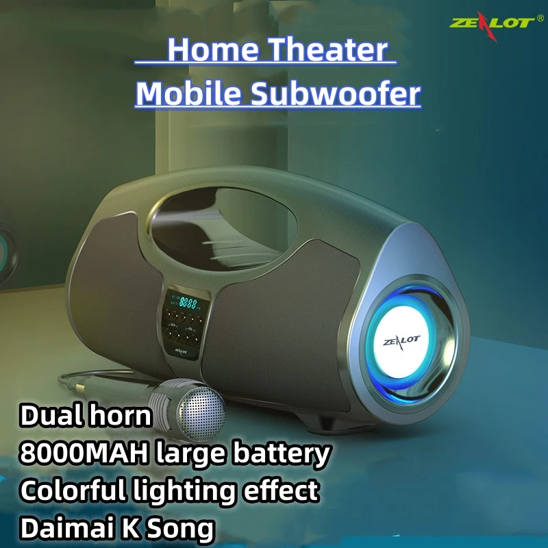 Karaoke Bluetooth Speaker Portable RGB Lights Portable Home TheaterSound System Mobile Subwoofer HiFi Stereo Wireless Microphone
Karaoke Bluetooth Speaker Portable RGB Lights Portable Home TheaterSound System Mobile Subwoofer HiFi Stereo Wireless Microphone