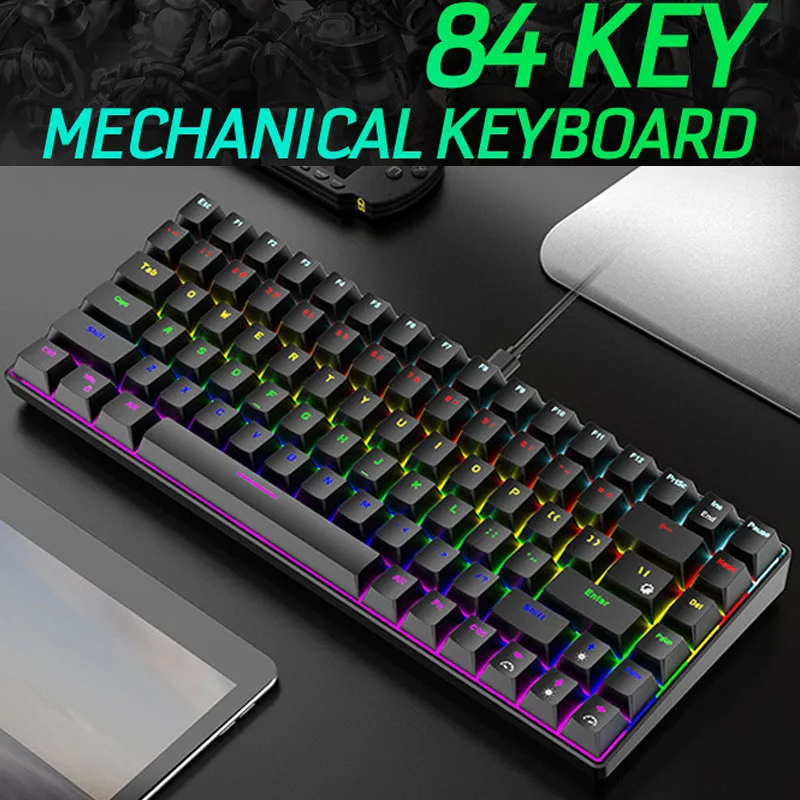 Клавиатура K84 с Rgb-подсветкой, проводная Проводная Мини-Клавиатура для ноутбука с разъемом Type-C, для игрового ПК, полный комплект
Клавиатура K84 с Rgb-подсветкой, проводная Проводная Мини-Клавиатура для ноутбука с разъемом Type-C, для игрового ПК, полный комплект