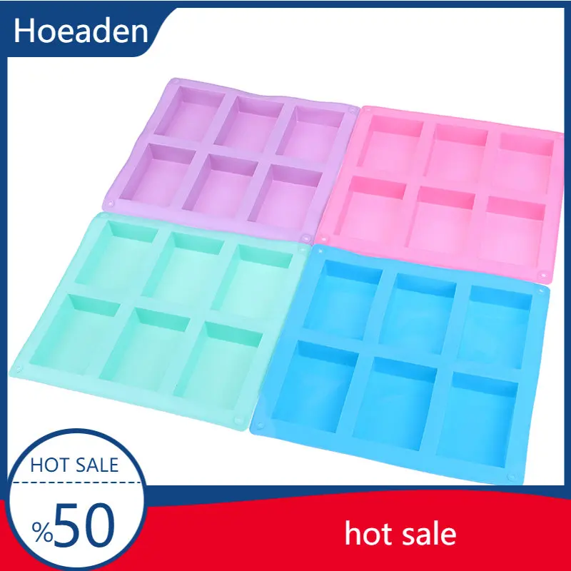 6 Cavity Square Silicone Mold for Making Soaps 3D Plain Soap Mold Rectangle DIY Handmade Soap Form Tray Mould 
6 Cavity Square Silicone Mold for Making Soaps 3D Plain Soap Mold Rectangle DIY Handmade Soap Form Tray Mould