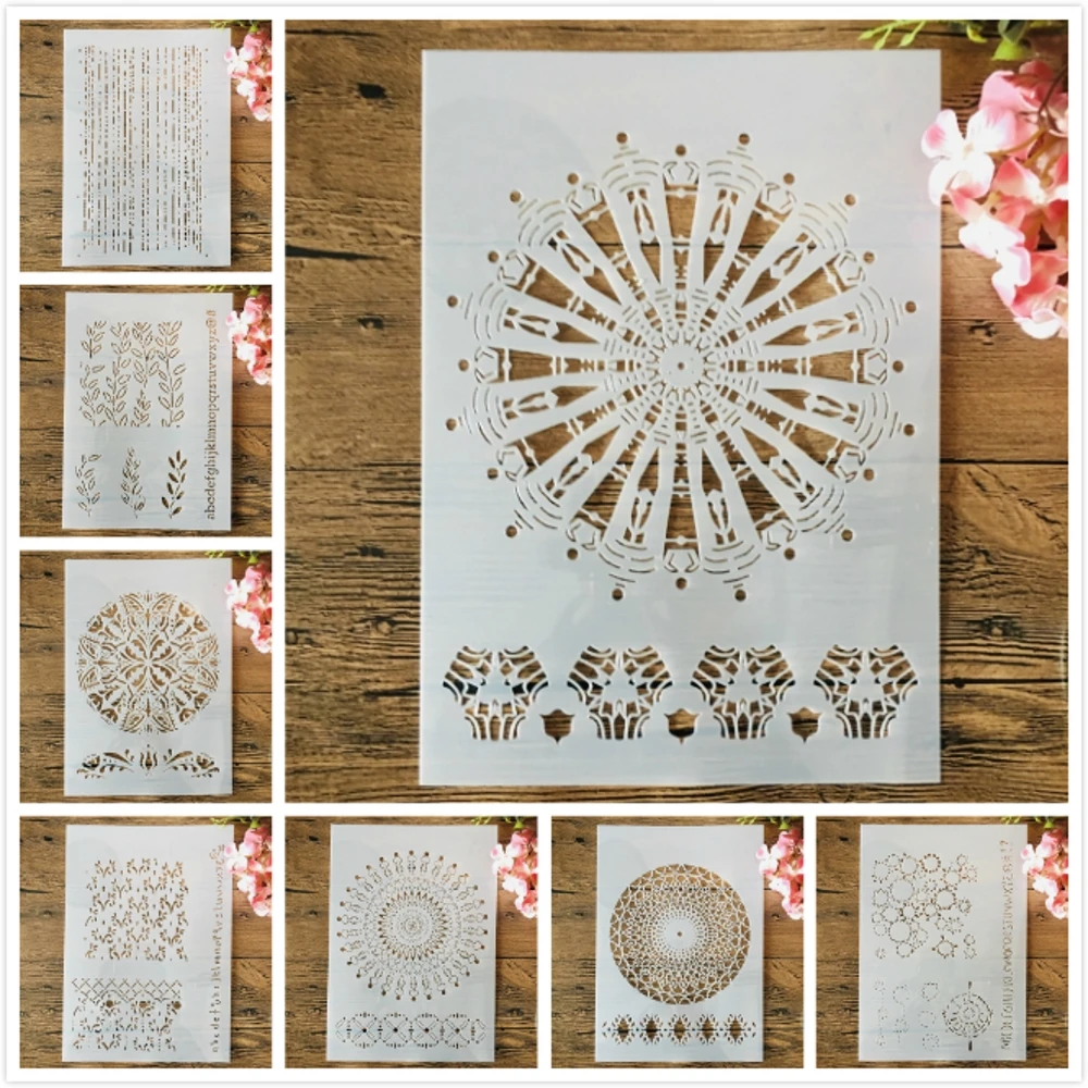 8Pcs/Lot A4 29cm Geometry Wheel Round Line DIY Layering Stencils Wall Painting Scrapbook Coloring Embossing Album Decor Template
8Pcs/Lot A4 29cm Geometry Wheel Round Line DIY Layering Stencils Wall Painting Scrapbook Coloring Embossing Album Decor Template