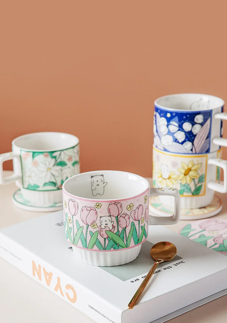 Ceramic Coffee Mug With Stir Spoon Office Teacup Household Juice Cup 
Ceramic Coffee Mug With Stir Spoon Office Teacup Household Juice Cup