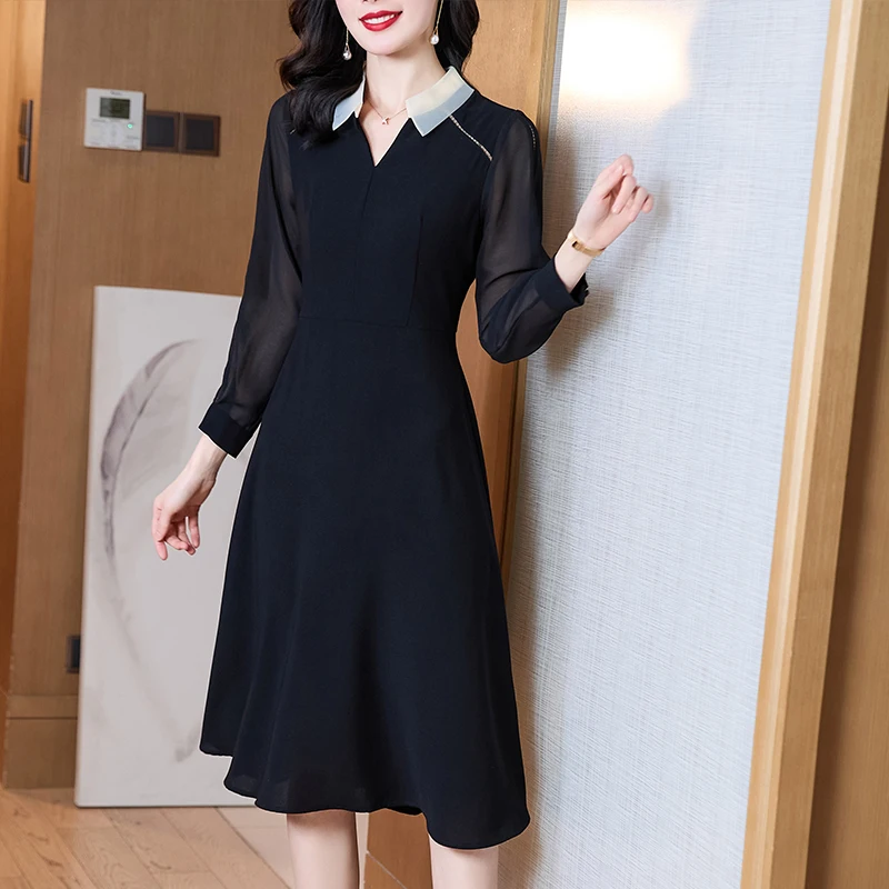 COIGARSAM Women's Dress Spring 2022 New French Style Chiffon Long Sleeve Black Dresses Dropshipping
COIGARSAM Women's Dress Spring 2022 New French Style Chiffon Long Sleeve Black Dresses Dropshipping