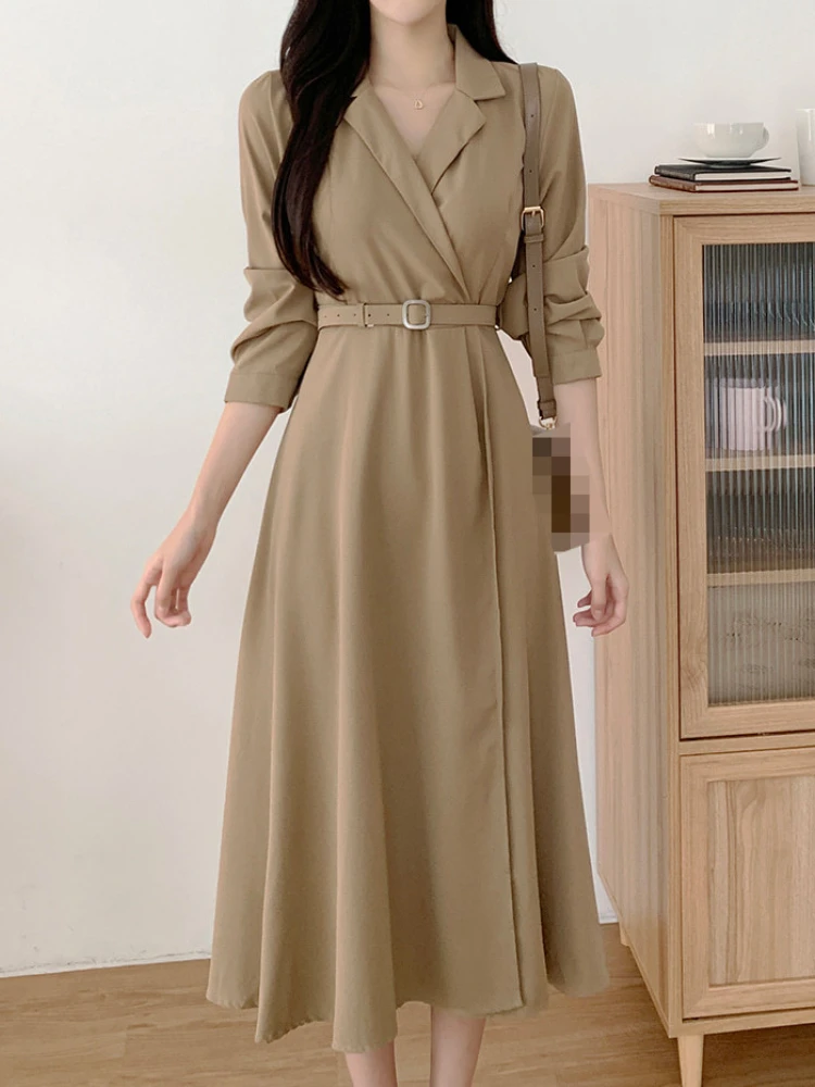 New Fashion Women's Dress Solid Color Lapel Regular Sleeve Commuter Belt Vestido Casual Party Dress for Women 2023
New Fashion Women's Dress Solid Color Lapel Regular Sleeve Commuter Belt Vestido Casual Party Dress for Women 2023